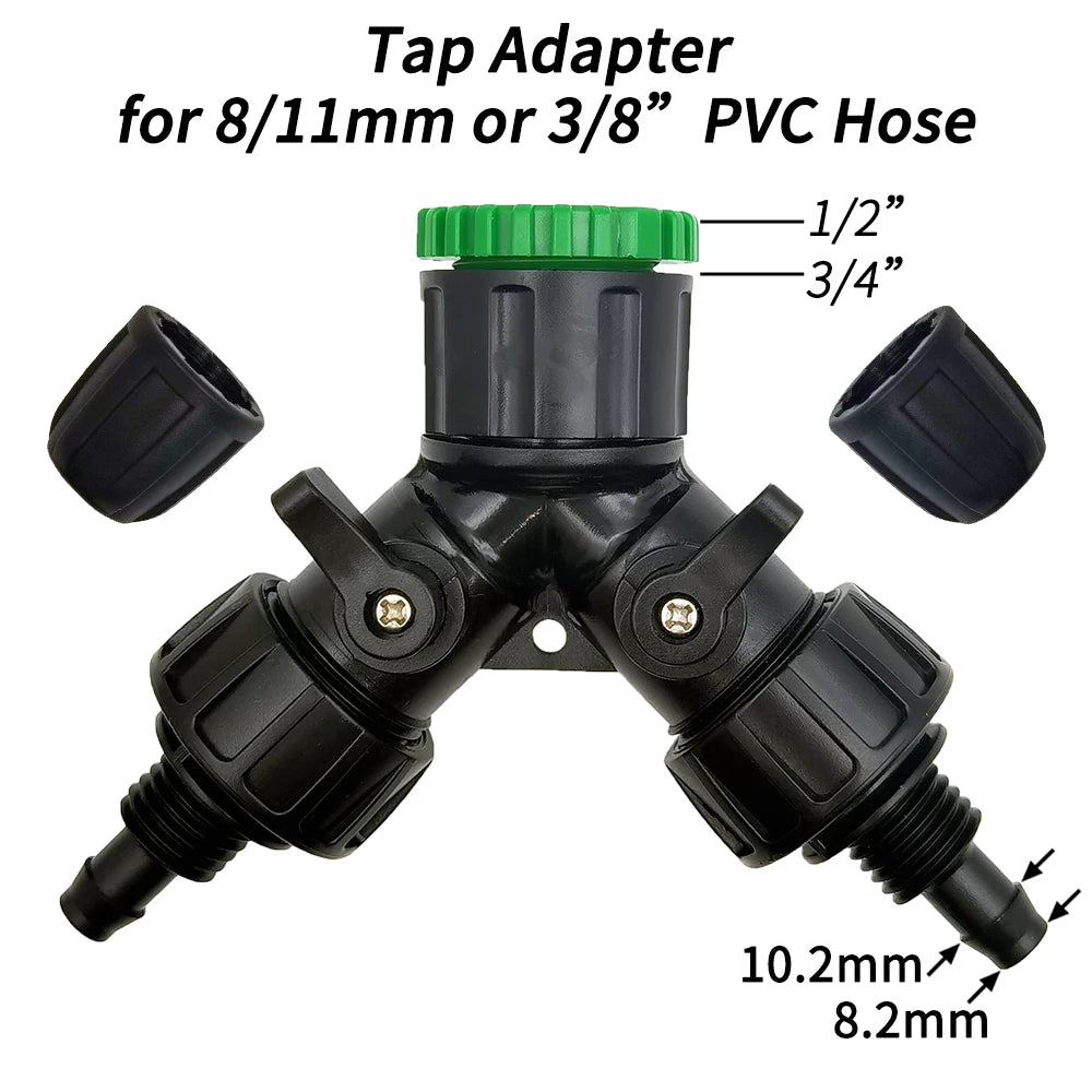 HP Tap Hose Splitter Adapter 2-Way 4-Way Connector 1/2" 3/4" to 1/4"