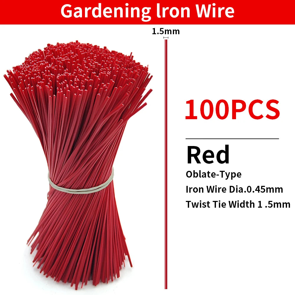 100PCS Reusable Gardening Cable Ties, Iron Wire Twist Ties for Plants