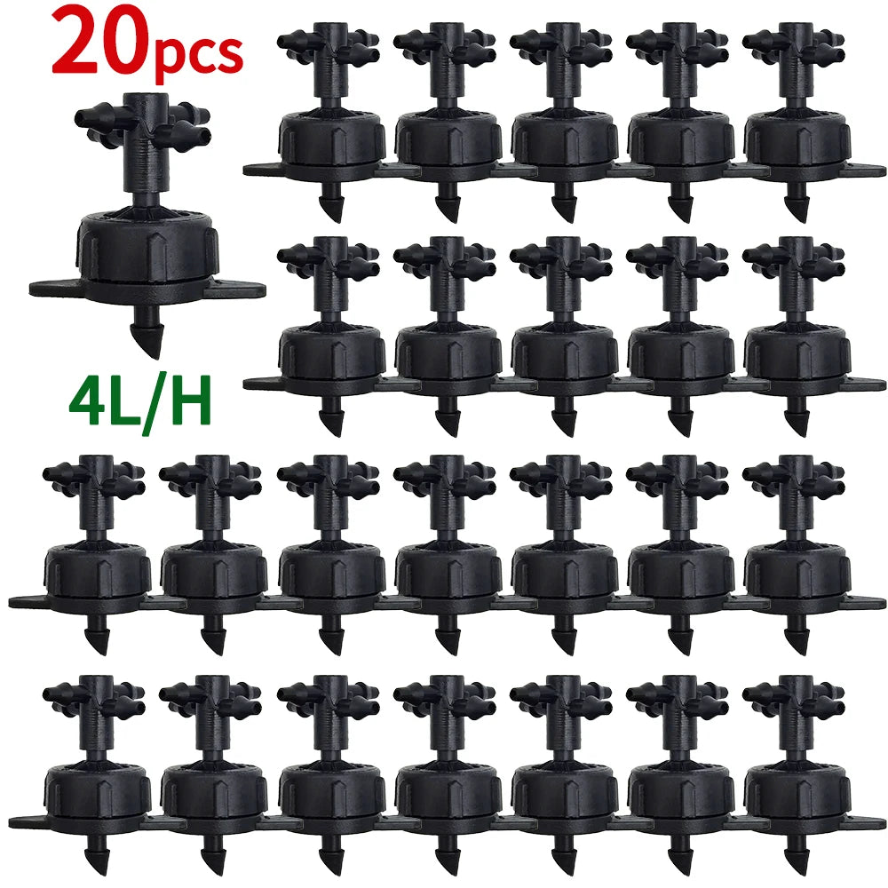 Irrigation 2L/4L/8L Steady Flow Dripper with 4-Way Connector 20Sets