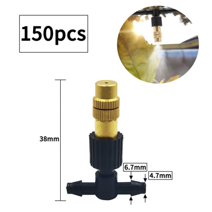 15-250Pcs Brass Misting Nozzles for Drip Irrigation Garden Cooling