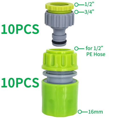 10PCS 1/2 Inch 16mm Hose Garden Tap Connector Quick Connect Adapter