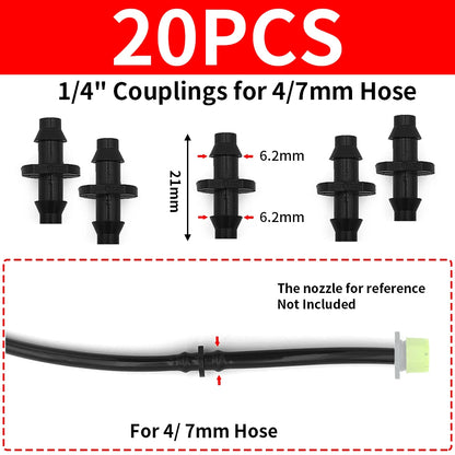 1/4'' 3/8'' 3/4'' 1'' Garden Barbed Coupling Micro Drip Fitting