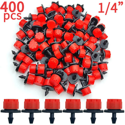 30-100PCS Adjustable 1/4" Misting Dripper Sprinkler Garden Watering