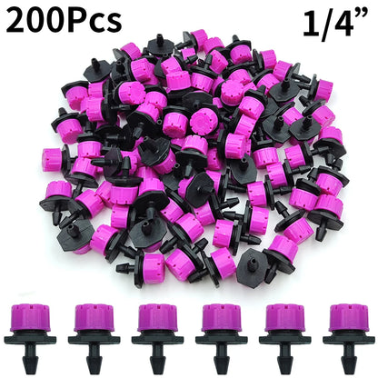 30-100PCS 4/7mm Garden Irrigation Nozzle Adjustable Dripper Sprinkler