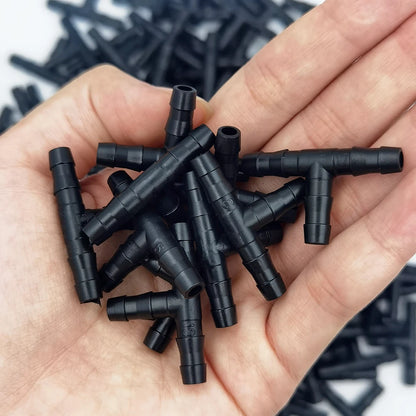 50-100PCS 1/4" Dripper Watering Tee Connector for 4/7mm Hose