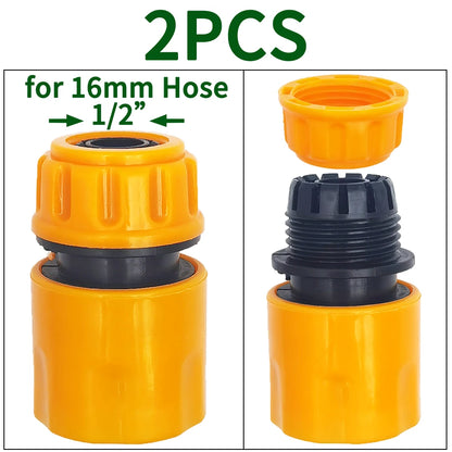 2PCS 16MM Garden Hose Connector with Shut Off Valve for Irrigation