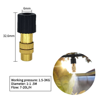 15-250Pcs Brass Misting Nozzles for Drip Irrigation Garden Cooling