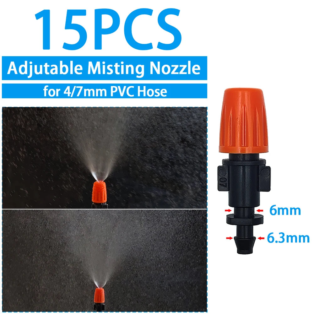 Greenhouse Watering Dripper Adjustable Mist Emitters Nozzle