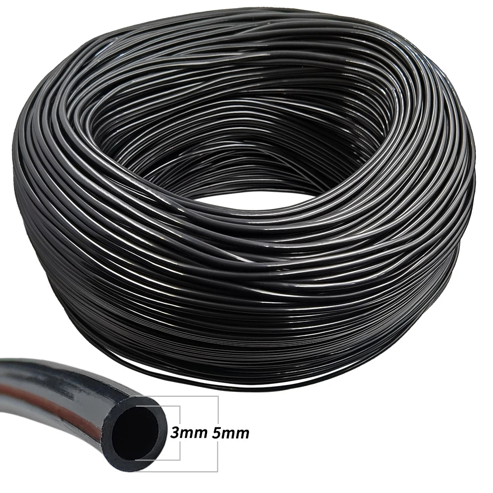 5-100M Garden 3/5mm Watering Hose 1/8'' PVC Drip Irrigation Tubing