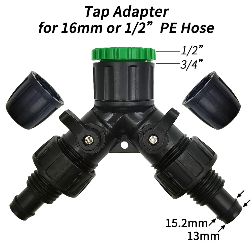 HP Tap Hose Splitter Adapter 2-Way 4-Way Connector 1/2" 3/4" to 1/4"