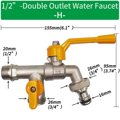 Garden Hose Adapter 1/2'' IBC Tank Connector Brass Valve Fitting