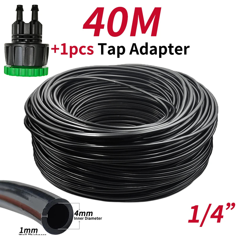 5M-50M Watering Hose 4/7mm with 1/2''&3/4'' Connectors for Irrigation