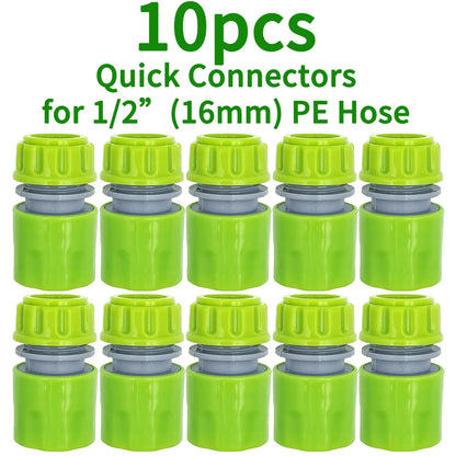 1/2" Hose Garden Tap Quick Connector 16mm Fitting w/ Adapters