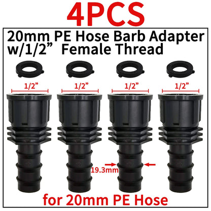 3/4'' Quick Connector Nipple Barb Adapter for 16mm 20mm Hose