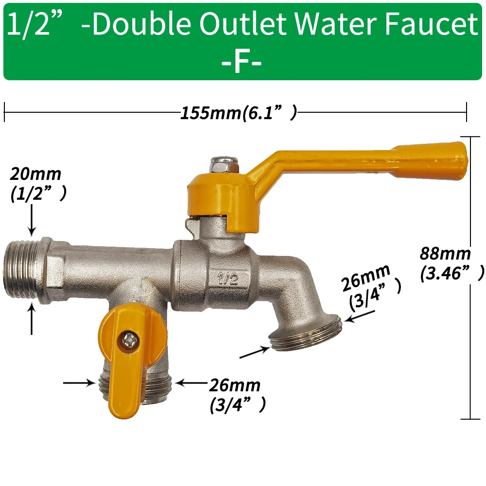 Garden Hose Adapter 1/2'' IBC Tank Connector Brass Valve Fitting