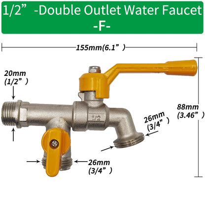 Garden Hose Adapter 1/2'' IBC Tank Connector Brass Valve Fitting