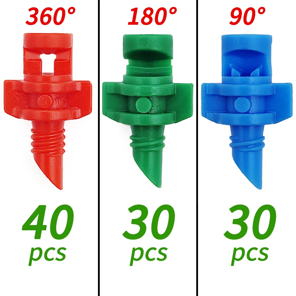 100PCS 90/180/360° Refraction Nozzle for Garden Irrigation