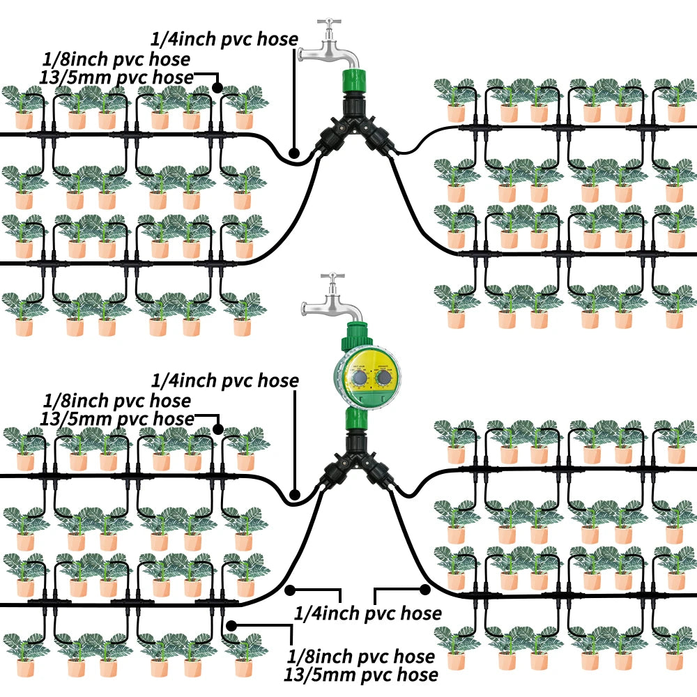 2-Way 4-Way Tap Adapter Splitter 3/4'' to 1/4'' for Drip Irrigation