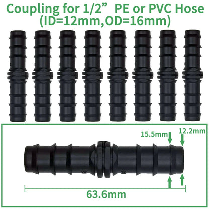 "1/2" - 3/4" Male/Female Thread to Barb PE Hose Adapter