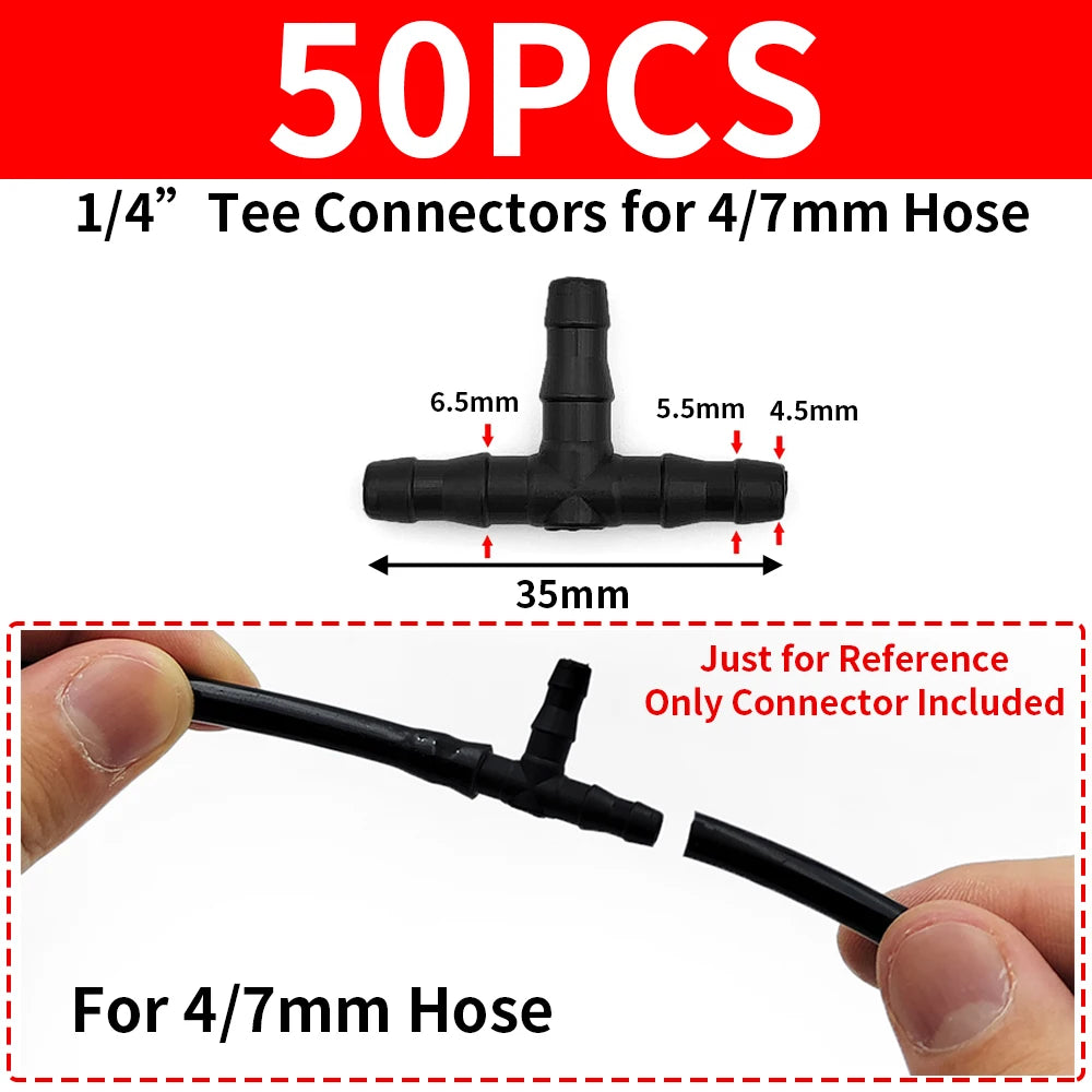 50PCS Durable 1/4'' C-type Hook Stakes for 4/7mm Hose Drip Irrigation