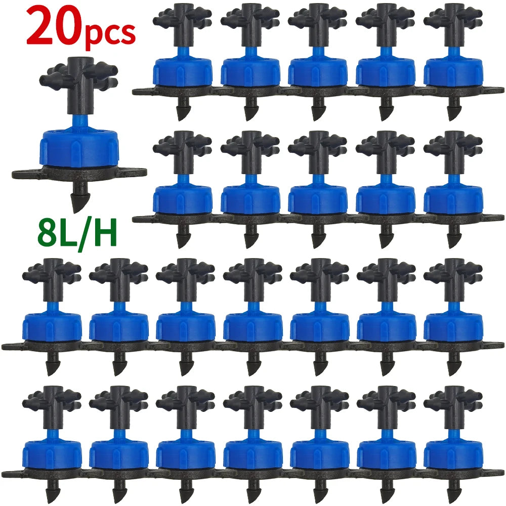 Irrigation 2L/4L/8L Steady Flow Dripper with 4-Way Connector 20Sets