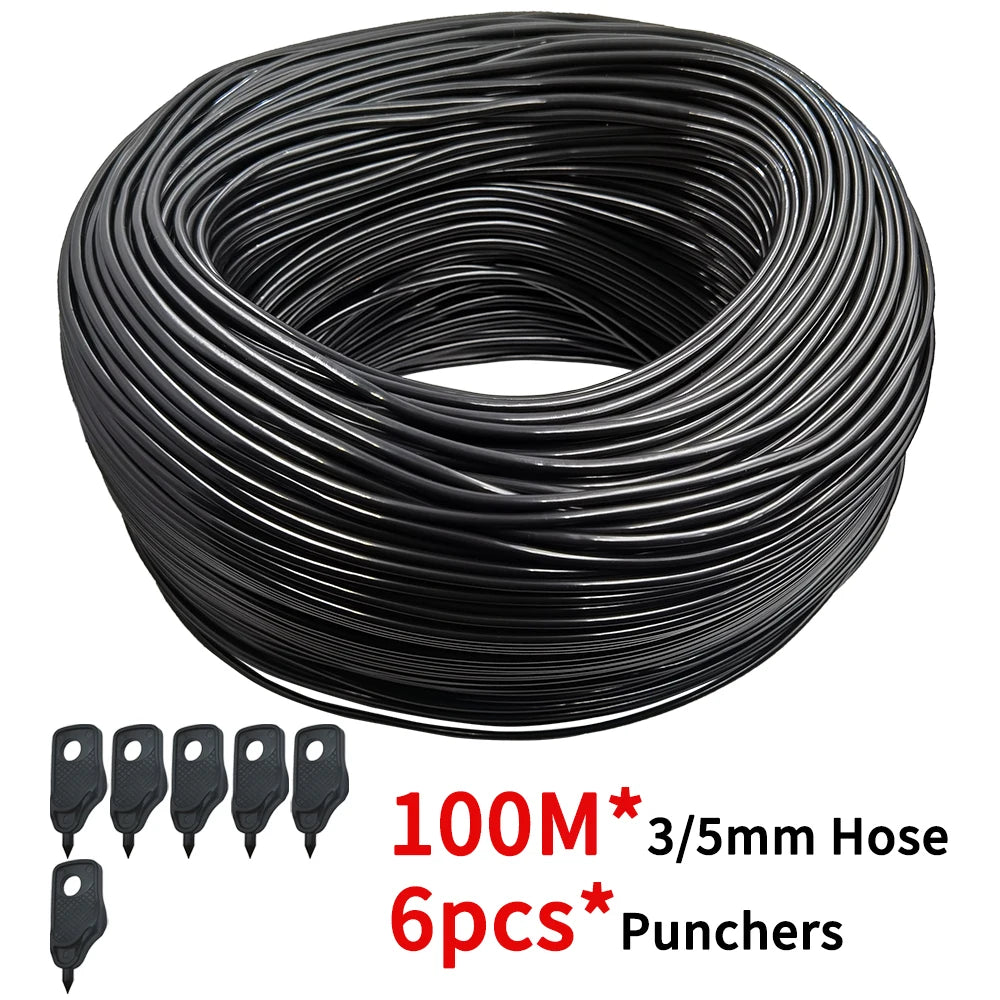 5-100M Garden 3/5mm Watering Hose 1/8'' PVC Drip Irrigation Tubing