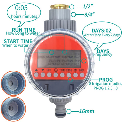 Automatic LCD Irrigation Timer Ball Valve for Garden Use