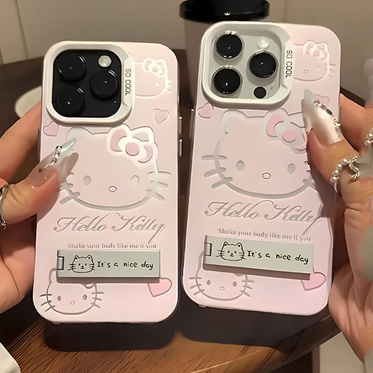 Luxury Pink Hello Kitty iPhone Case with Bracket